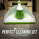 Deluxe Dustpan and Brush Set - Green